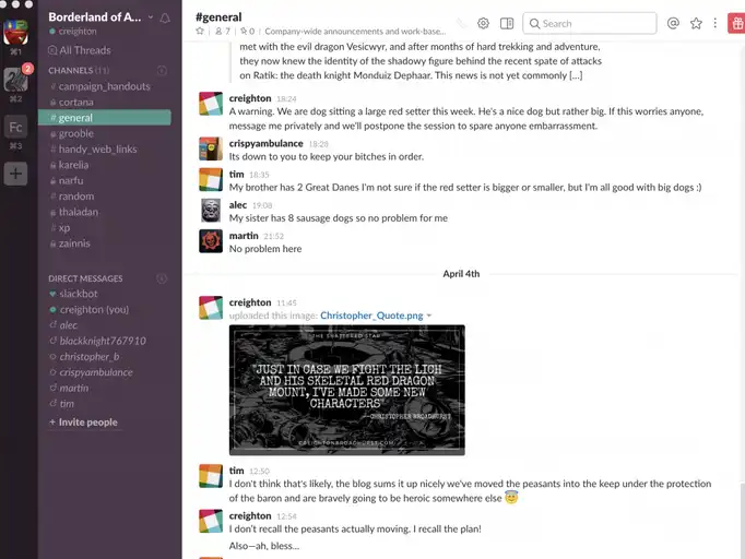 Как я использую Slack для ведения кампании