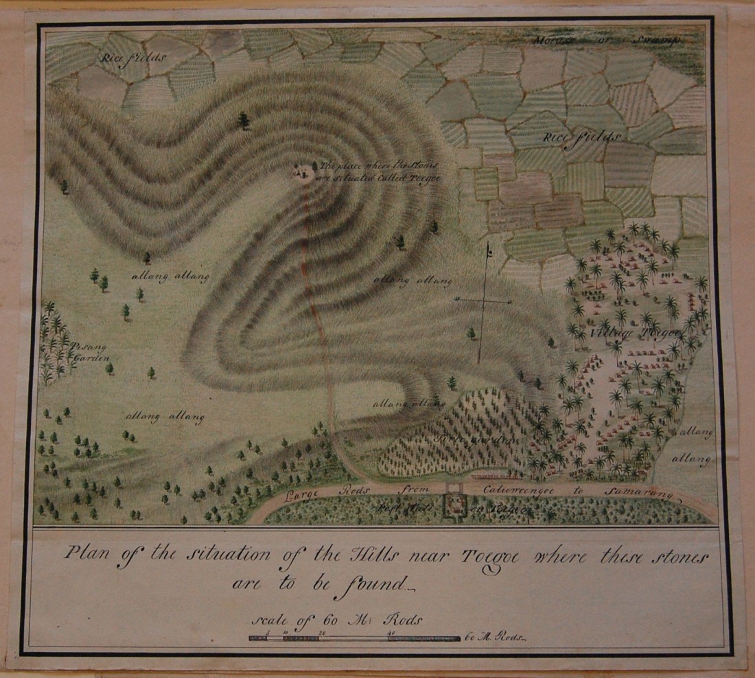Через Британский музей, карта Каливунги, Ява (1807 г.), на которой изображена коллекция рисовых полей. Особо следует отметить, насколько мало каждое о