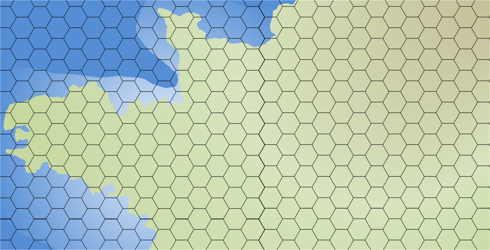 Карта королевства с гексагональной сеткой