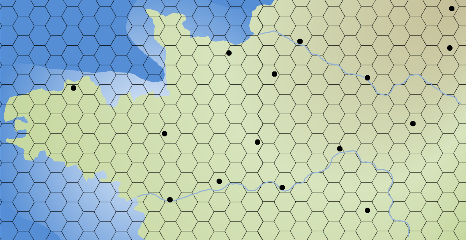 Крупные города и реки на карте