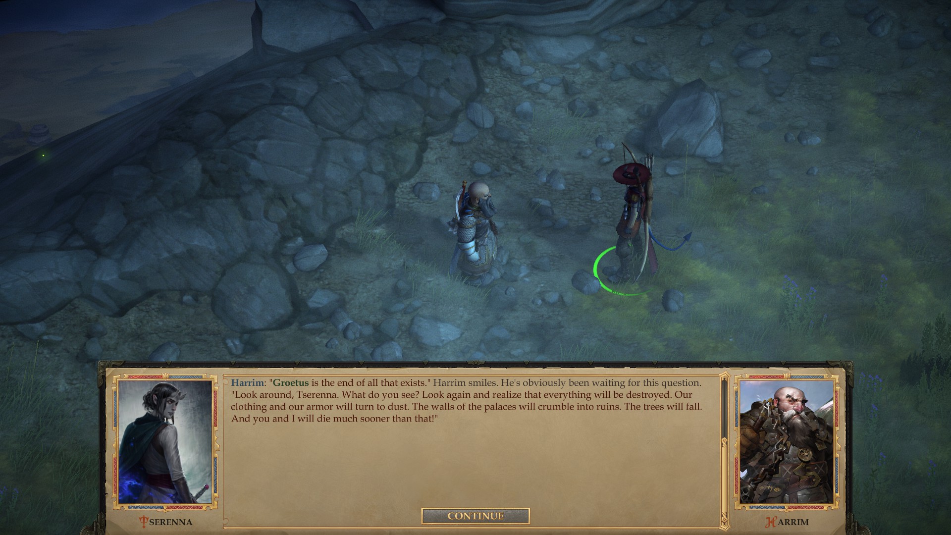 Харрим рассказывает о Гротусе в Pathfinder: Kingmaker